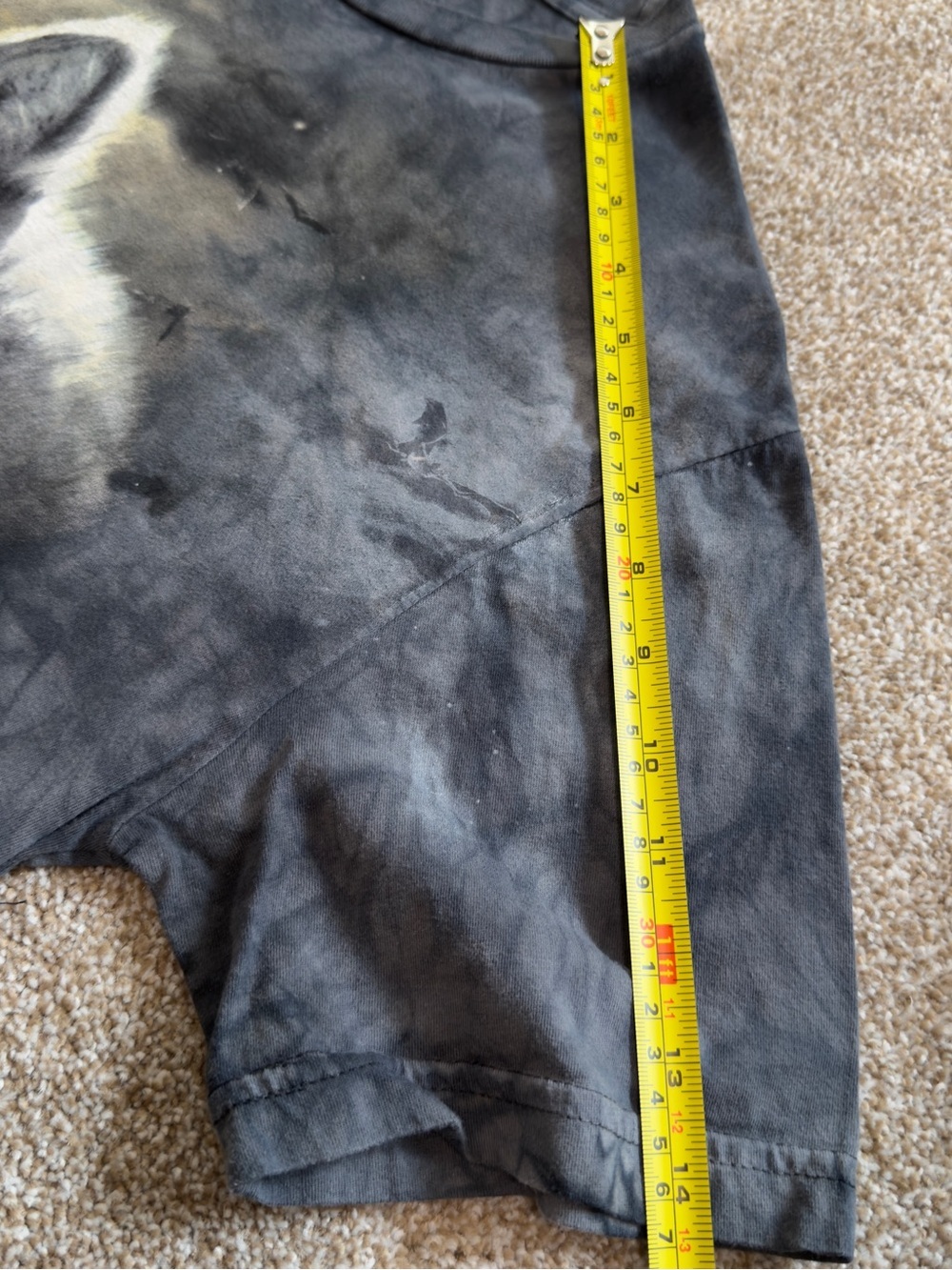 The Mountain Wolf Graphic Tee Black Tie Dye Y2K Grunge Medium - Picture 6 of 7